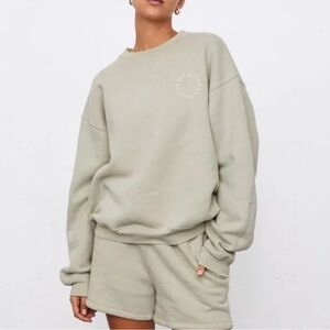 SET Active Olive Sweatshirt & Shorts Combo